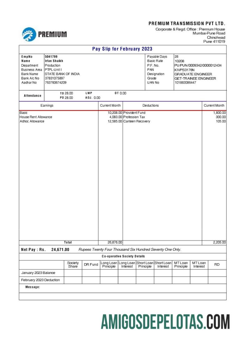 Realista Modelo de recibo de pagamento de transmissão premium em formatos Word e PDF.pdf, 1